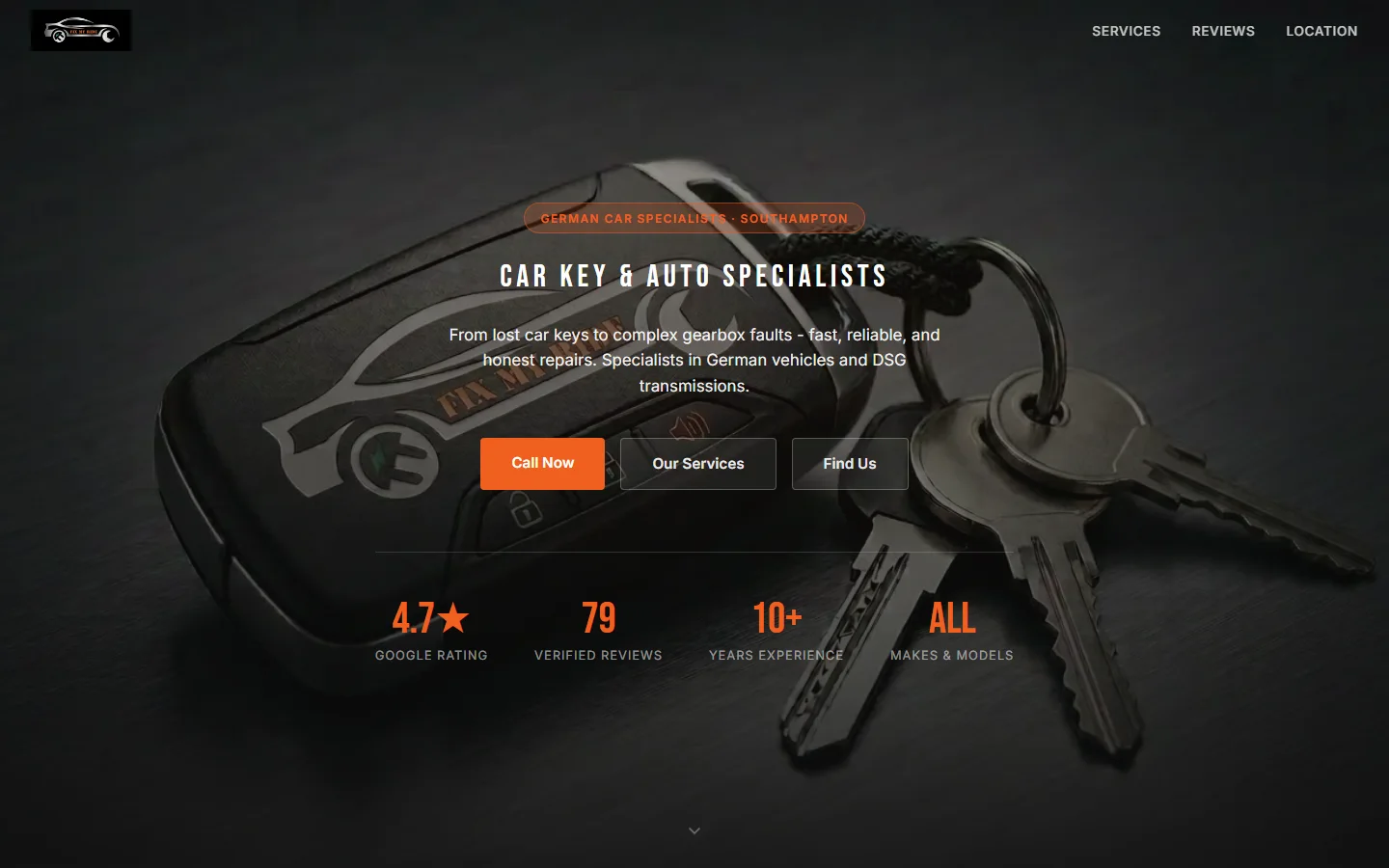 Screenshot of the Fix My Ride website home page