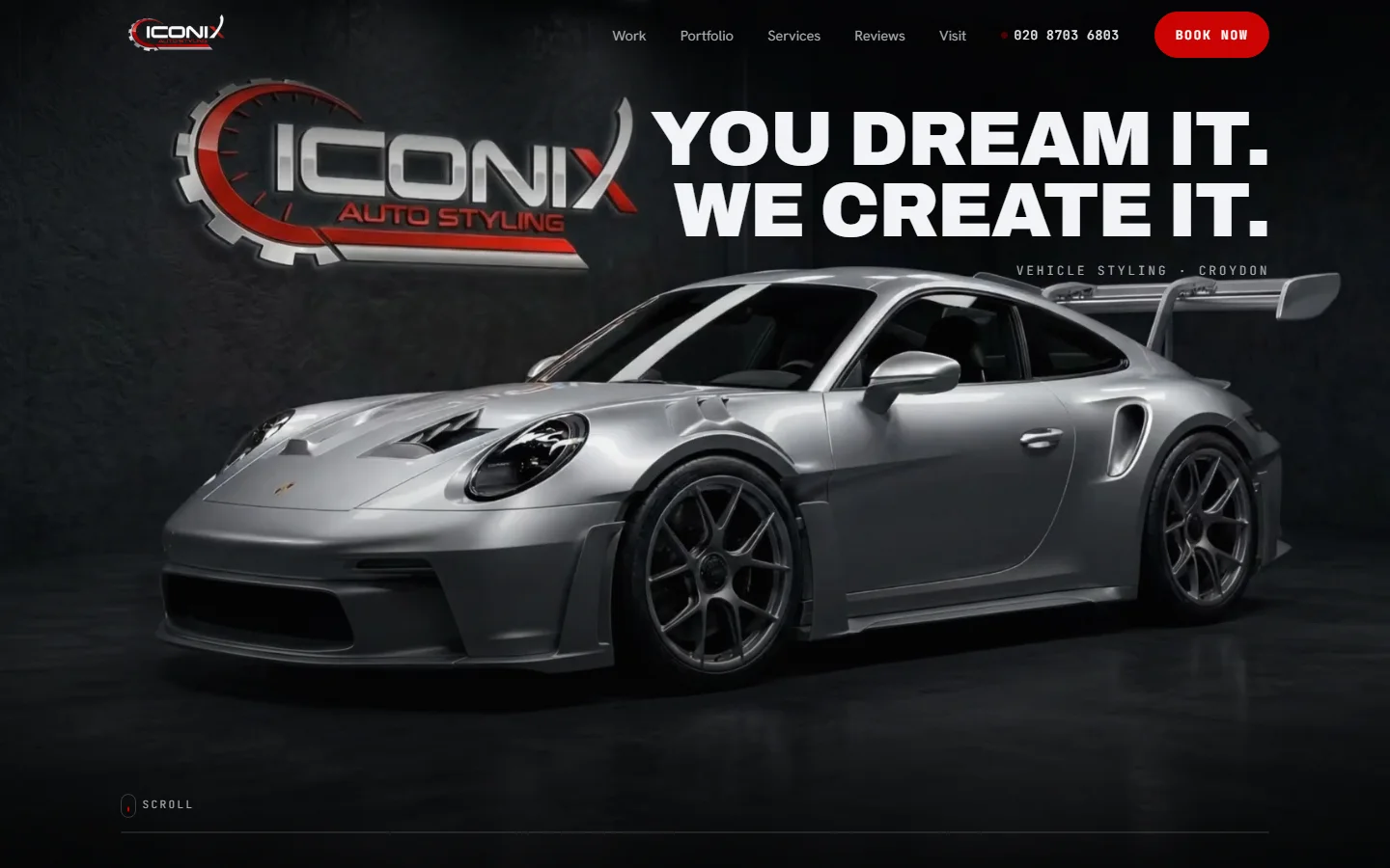 Screenshot of the Iconix Auto Styling website home page