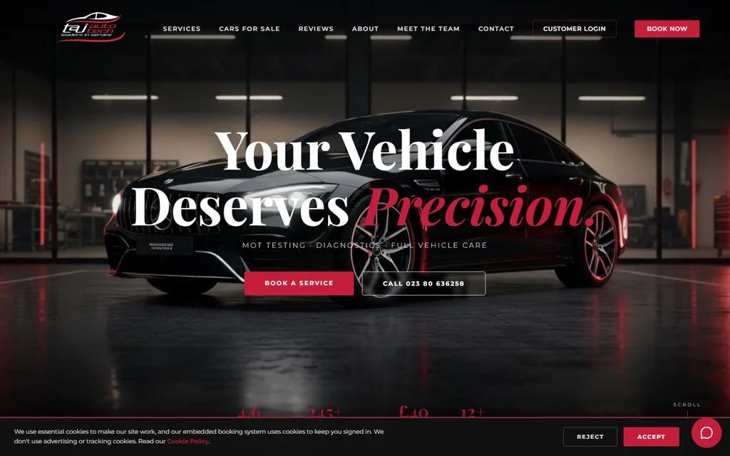 Taj AutoTech website